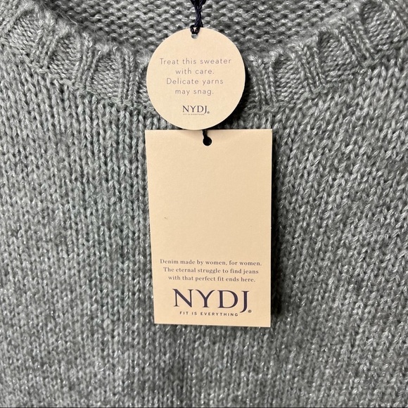 NYDJ Metallic Balloon Sleeve Sweater Heather Grey Size Large Ballet Neck - Picture 7 of 12
